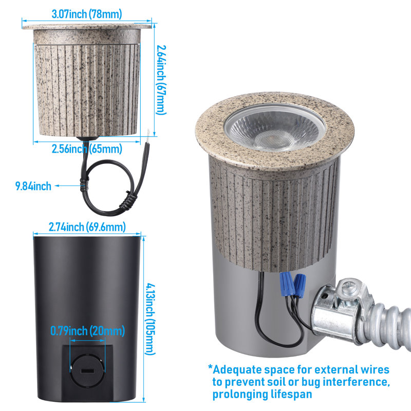 LED Low Voltage Metal Well Light In Ground Landscape Light IP67 Waterproof, 7