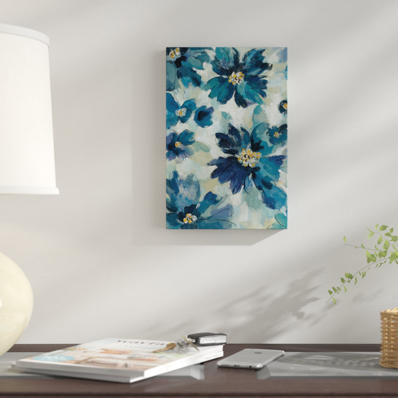 «Inky Floral I» par Silvia Vassileva, impression sur toile tendue, H 60 po x l 40po x P 1,5 po, Toile tendue, Pas de tapis