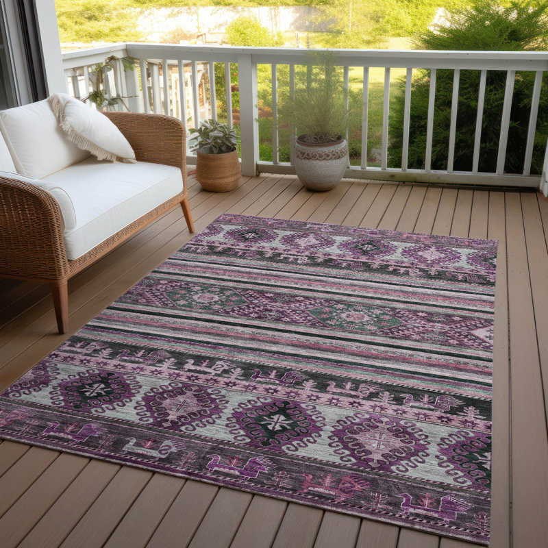 Tapis mauve intérieur / extérieur Claritha, 9 pi x 12 pi