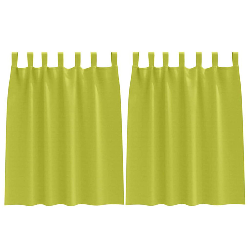 Curtains With Curtains 2 Pcs Polyester, 140cm Width x 140cm Drop, Green