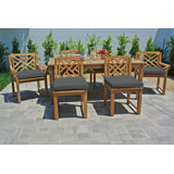 Monterey Outdoor 7 - Piece Teak Dining Set with Cushions