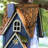 Oversized 3-Tiered Solid Wood Villa Birdhouse, 24.25"H-Blue-489728009