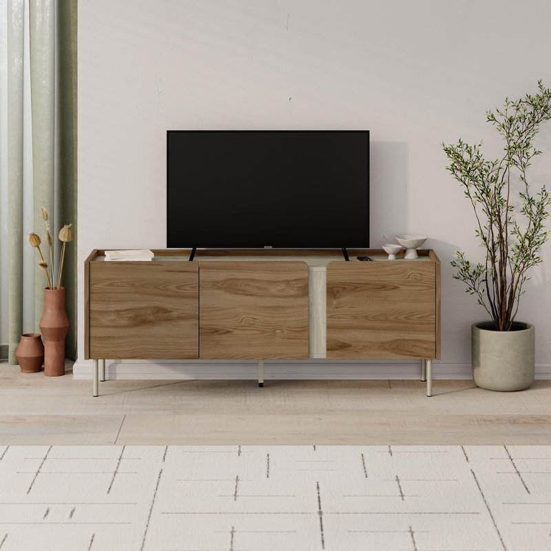 Unfinished TV Stand for TVs up to 49", Brown/Sandstone