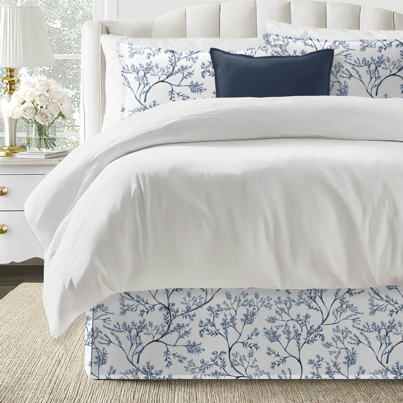 Jupe de lit en coton Tinsley Bluebell, 15", Très grand californien