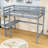 Twin Wooden Loft Bed With Built-In Desk And Safety Guardrail-216438218