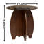 Table de bout ronde en bois massif avec plateau en verre trempé et table d'appoint de 19,6 po de hauteur