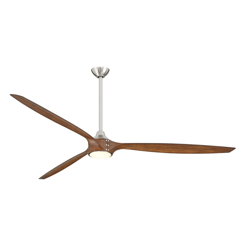 Ventilateur de plafond intelligent 84 "Pierce, Bois brun, Nickel brossé