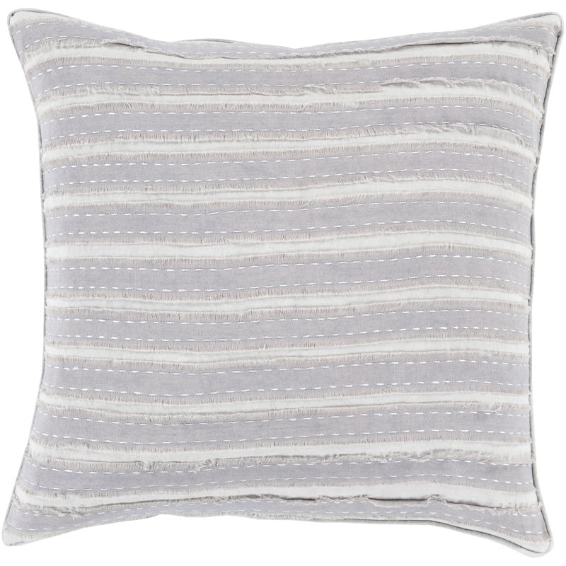 Lorena Striped Linen Throw Pillow, Polyester, Taupe, 22" H x 22" W x 4" D