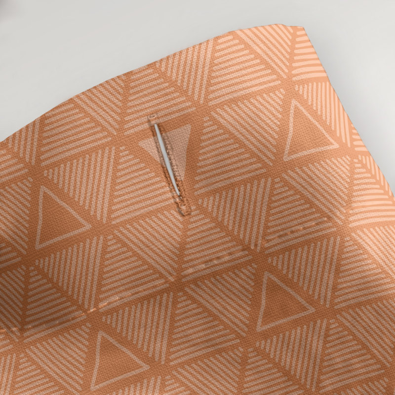 Rideau de douche simple à triangles à main classique Patricia Geoffrey, Orange foncé