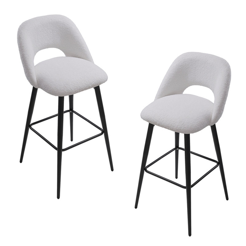 Milda Upholstered Counter Stool with Metal Frame