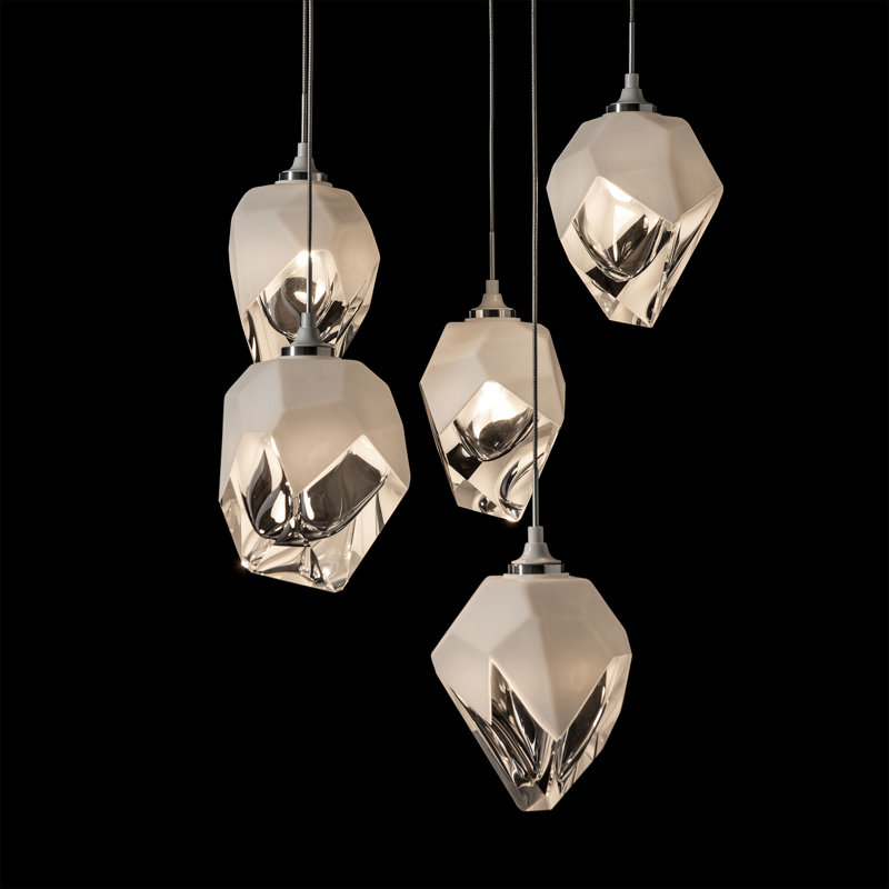 Chrysalis Cluster Geometric Pendant, White, White, 12" - 80"
