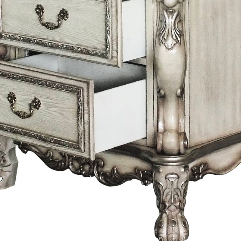 Table de chevet Patina & Bone Finish, Blanc ancien