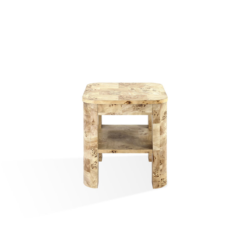 Mappa Burl End Table In Amber Kiss