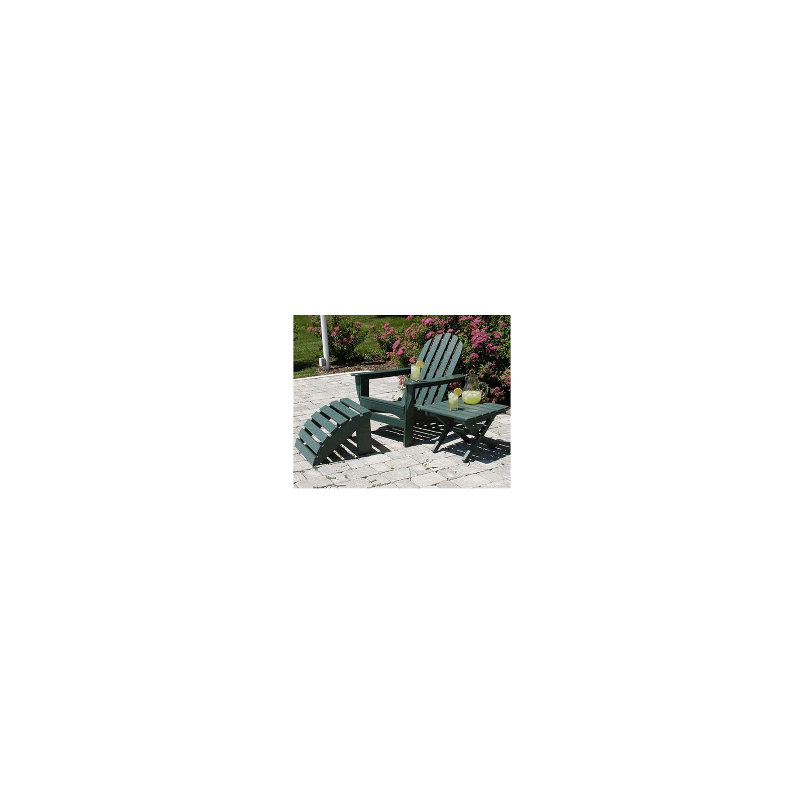 POLYWOOD Square 18" Folding Side Table, Green