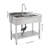 Freestanding Kitchen Sink Stainless Steel Utility Sink Laundry&Utility Room Sink Rectangular Single Bowl Sink With Pull-Out Faucet-115822433