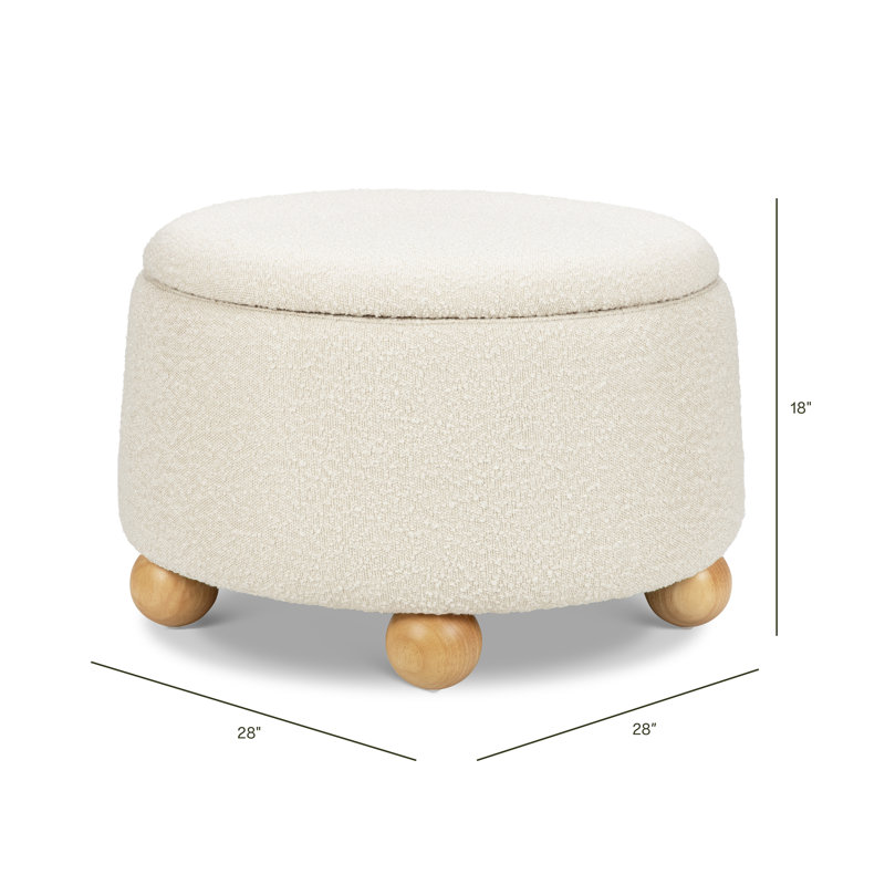 Tuffet Ottoman, Ivory Boucle