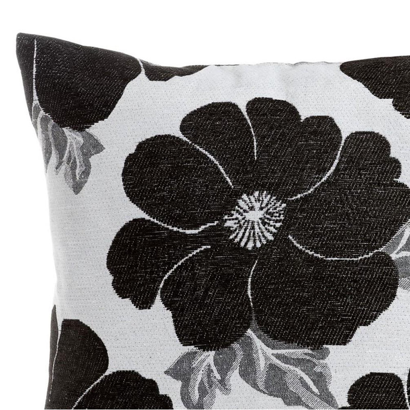 Darionte Floral Square Cushion, Black, 55cm x 55cm