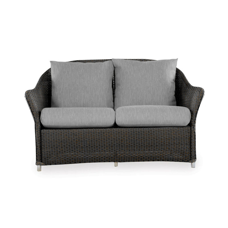 Weekend Retreat Outdoor 2 - Seat Loveseat, Canvas Black Sunbrella® Canvas, Mink