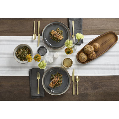 Oneida Organic Shades Gray 12 Piece Dinnerware Set