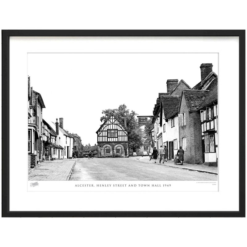 Alcester, Henley Street And Town Hall 1949 by Francis Frith - Single Picture Frame Print, 60cm H x 80cm W x 2.3cm D