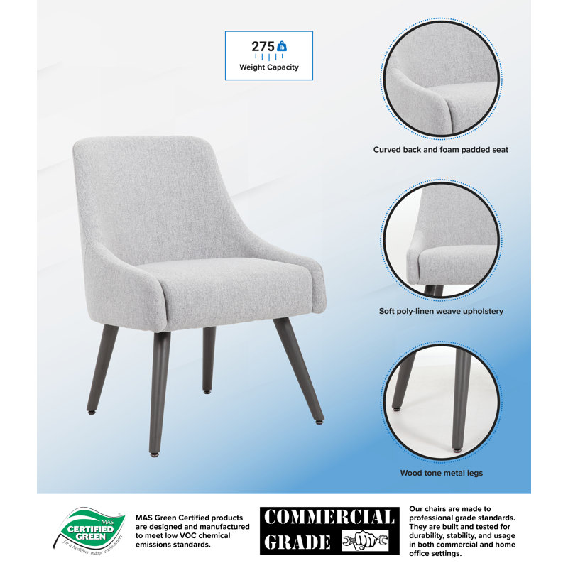 Polyester/Polyester Blend Seat Reception Chair with Metal Frame