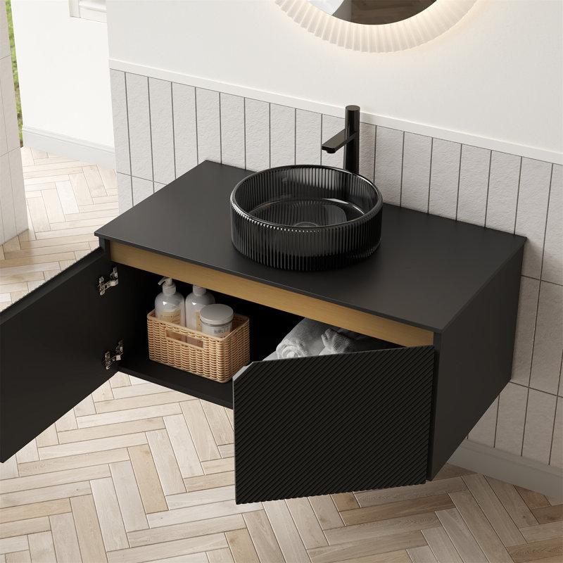 Meuble-lavabo de salle de bain 36 po Ruben, Noir