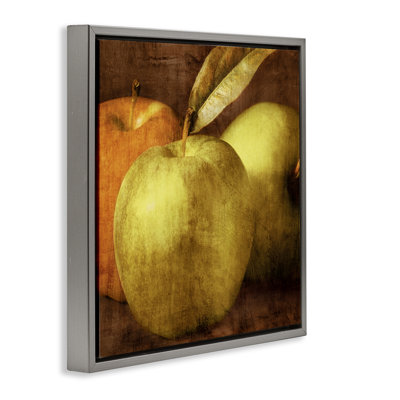 Vintage Apples Close Up Floating Frame, design by Caroline Kelly