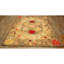 1880s Beige Floral Classic Folk Art Antique American Hooked Knotted Wool Rug