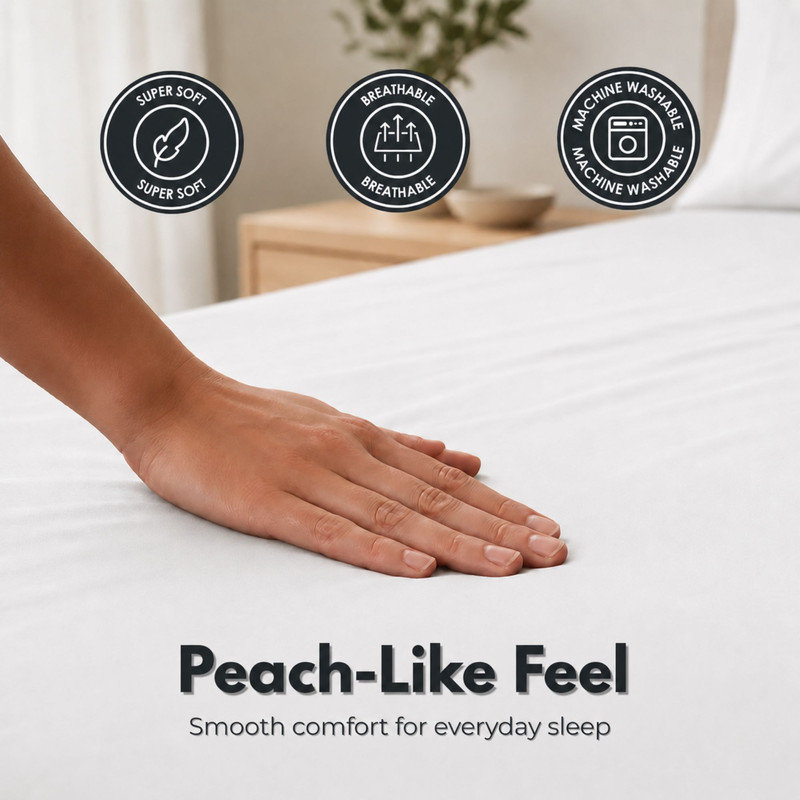 MHG Living Ultra Soft Fitted Bed Sheet with Pillowcase Pair – Deep Pocket Microfibre Mattress Cover - Small Single/Single/Small Double/Double/King/Super King