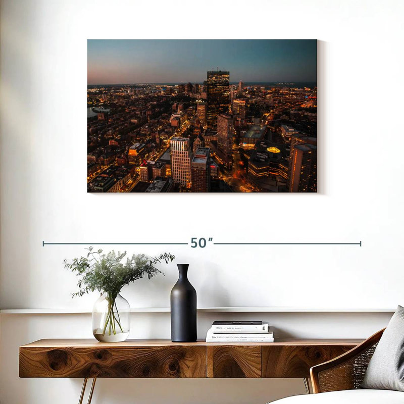 Ravi Busy Boston Skyline, H 24 po x l 36 po