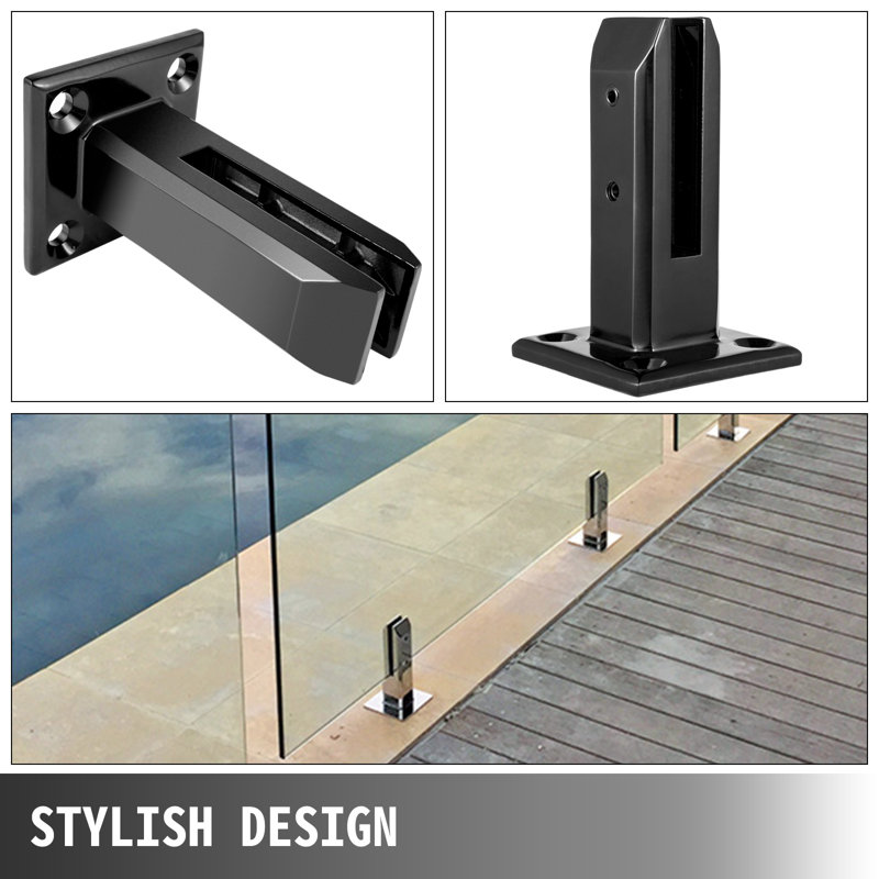 Ensemble de 10 balustrades et escaliers en métal H 6,3 po x l 3,8 po, Noir