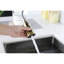 Robinet de cuisine doré, acier inoxydable, rétractable, compatible avec un évier de 8 po de large, une poignée à rotation de 360 degrés,-121706846
