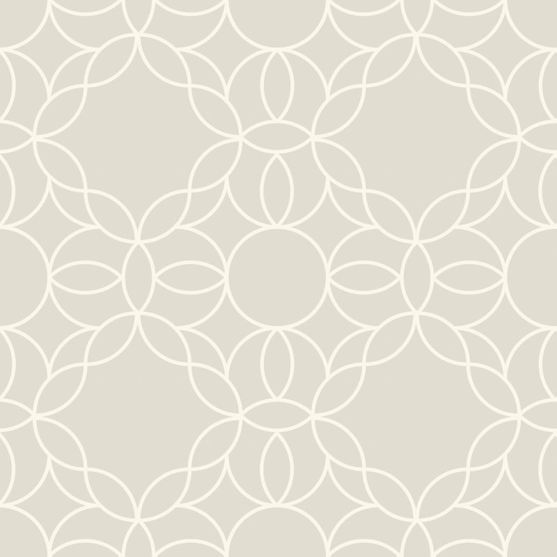 Bloom Ring - Wallpaper, Non-Pasted, Beige; Cream, Faux Grasscloth