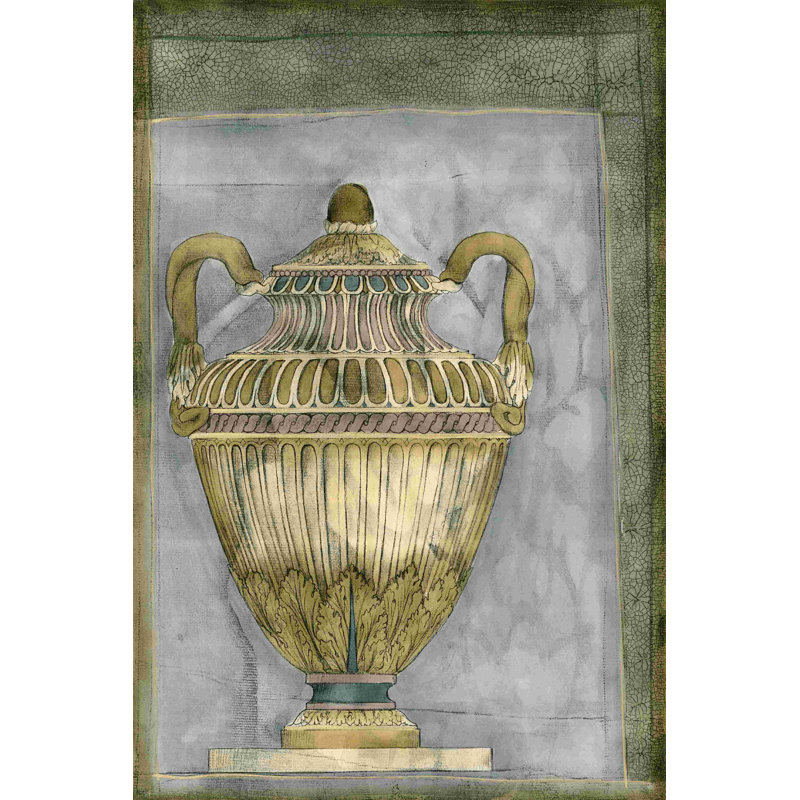 Petite urne et damas III (ST), H 18 po x l 12 po x P 1,25 po