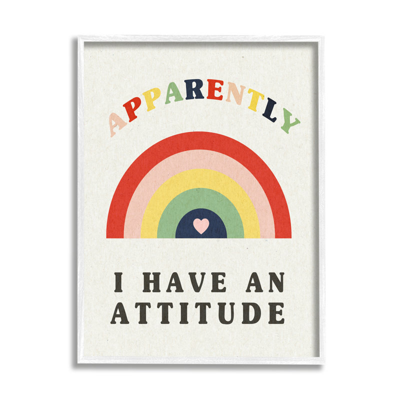 Apparemment, I Have Attitude, H 20 po x l 16 po x P 1,5 po, Giclée encadrée blanc bord de mer