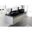 Lavabo de salle de bain en ABS noir mat - 14 po x 24 po, installation au-dessus du comptoir, hygiénique, résistant aux égratignures et à la décoloration, évier à évier rapide de 14 po de large, lisse, résistant à la décoloration, débit d'eau rapide-567535862
