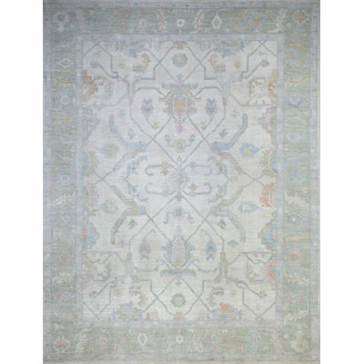 Oushak Collection, Transitional One-of-a-Kind Rectangle 9' X 11'10" Hand Knotted Area Rug