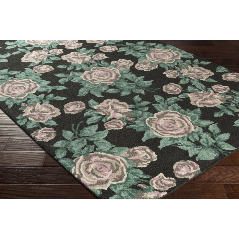 Lach Wool Floral Indoor Rug, Rectangle 9' x 13'