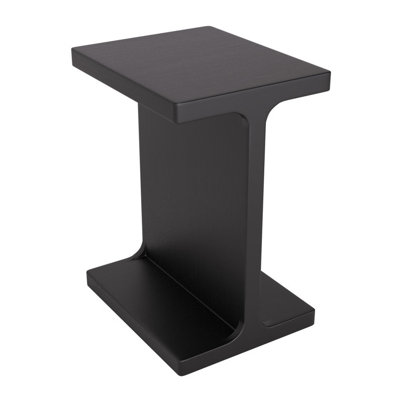 Plateau en bois massif Snediker, Noir