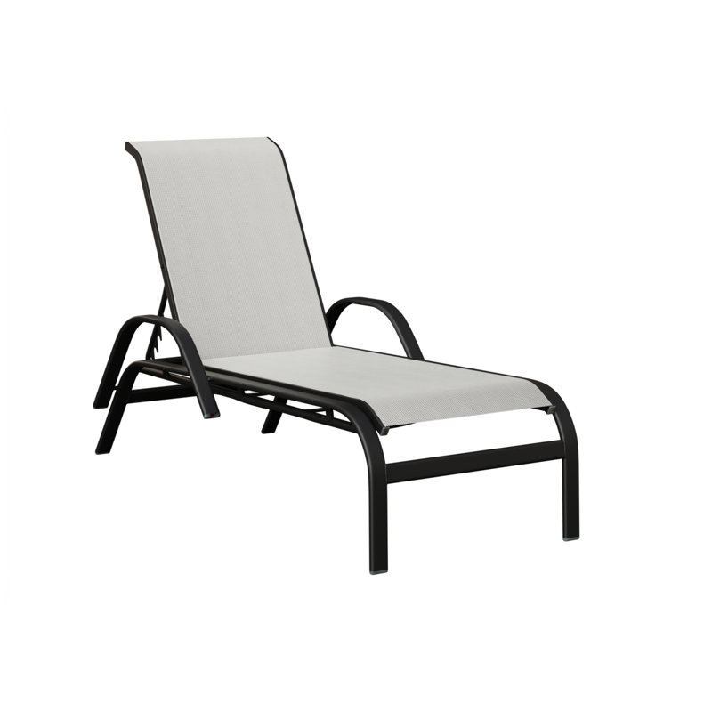 Méridienne en aluminium noir mat Berlin Sling, Noir mat, Gris pâle