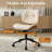 Mid-Century Modern Adjustable Office Chair with Faux Leather Seat and Wood Back, Adjustable Swivel Rolling Base-752018457