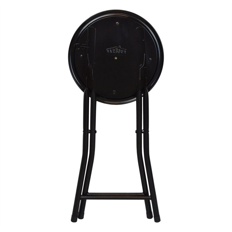 Padded Folding Stools, Black
