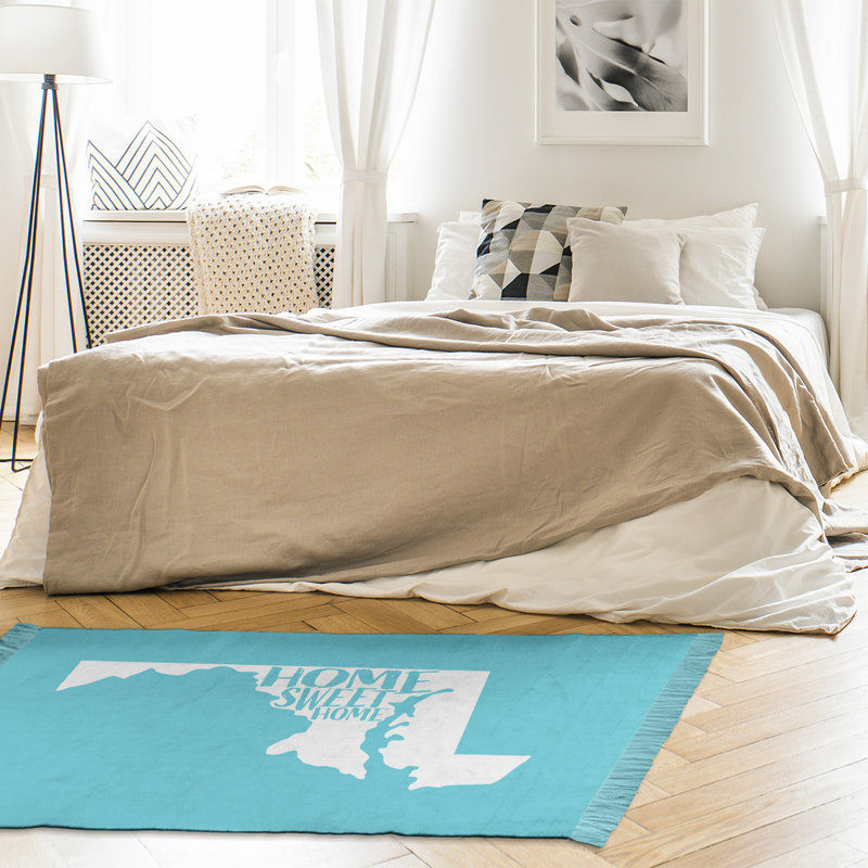 Tapis à la maison, bleu maryland