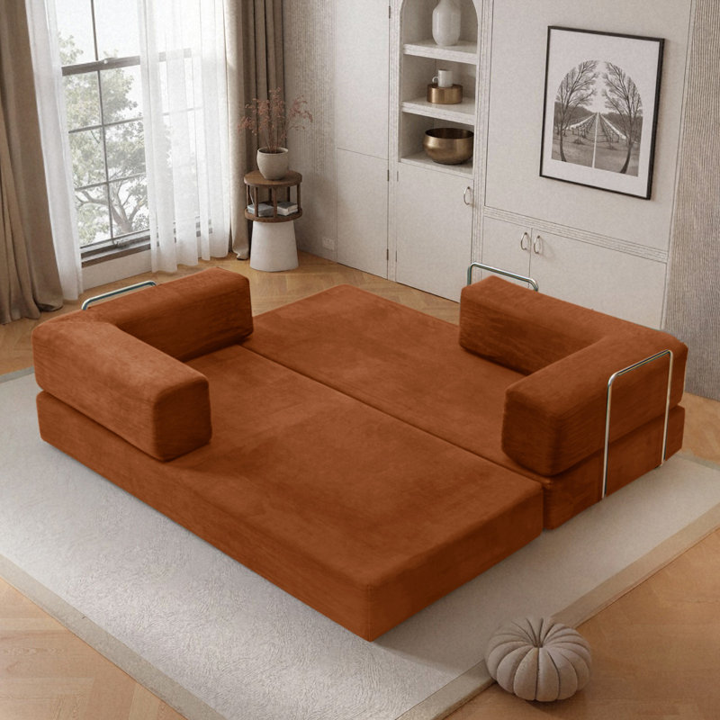 Canapé-lit Cloud Boneless Couch, canapé-lit convertible 5-en-1, Orange