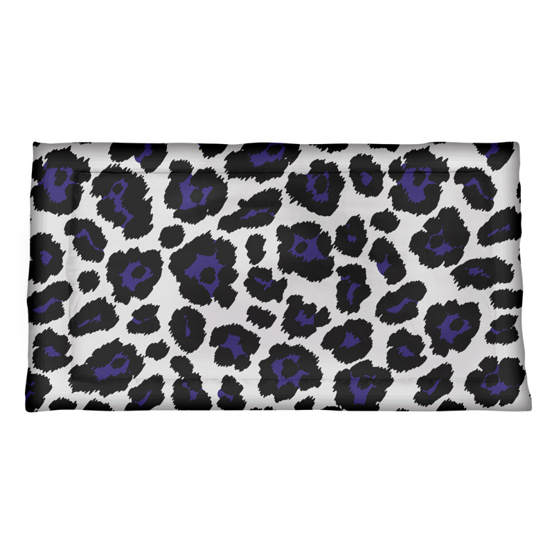 Imprimé léopard de Baltimore Taie décorative, Standard, Blanc / noir / mauve, Microfibre
