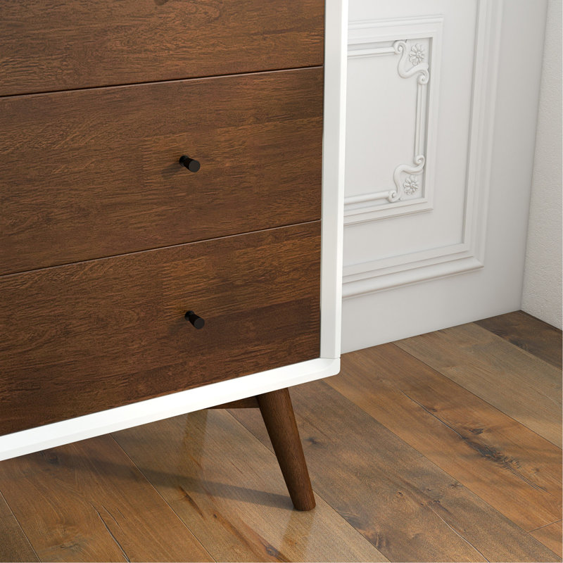 Commode Mid-Century moderne en bois massif