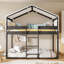 Lit superposé simple en bois avec tente-407549444