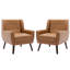 Jaqueze Upholstered Brown Faux Leather Tufted Square Arm Accent chair-1745554368