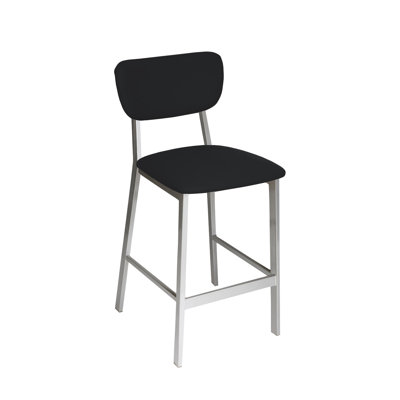 Tabouret Hamilton, siège et dossier en vinyle Tandoori de qualité 3 - structure en acier