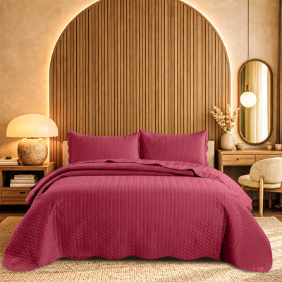 Ensemble d'édredon léger en microfibre avec taies décoratives Oxford
